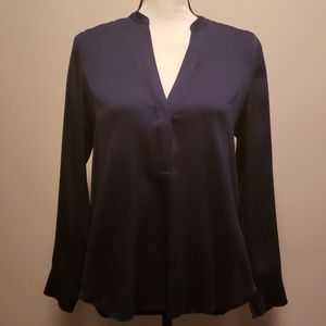 Vince Navy Blue Silk Blouse